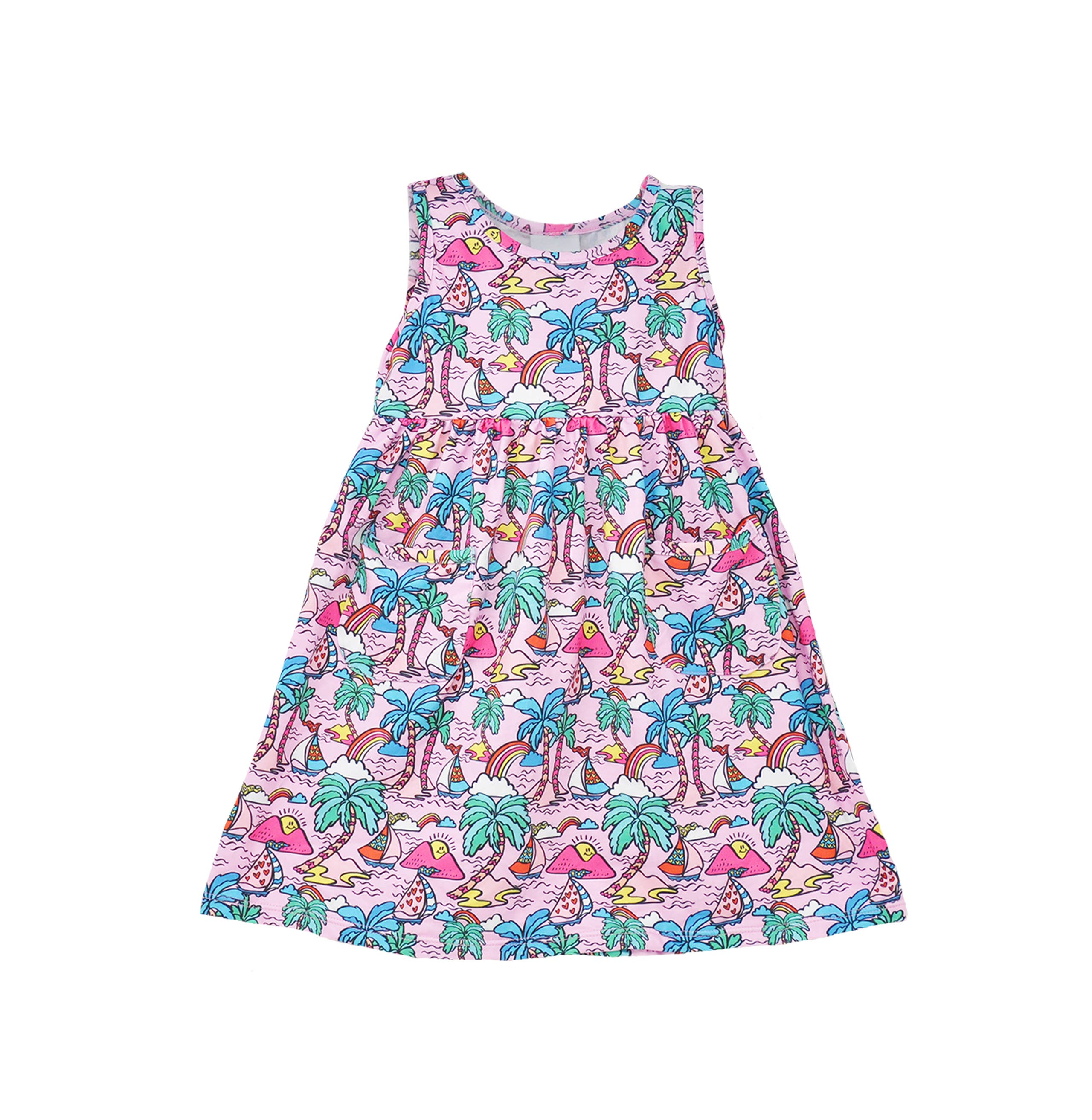 Kids UPF50+ Dahlia Sleeveless Dress with Pockets