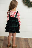 Kids Candy Cane & Velvet Christmas Tree Holiday Dress Set