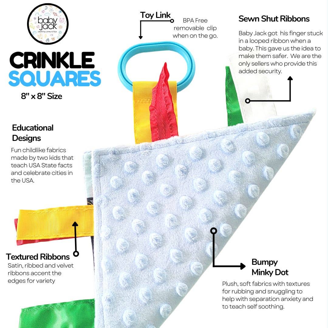 Crinkle Tag Square Toy-Mermaid Narwhal