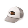 The Football Patch Trucker Hat for kids is a fun and trendy accessory for celebrating Game Day! Features: * Hat Color: Gray/White * Patch Color: Brown and white chenille with black outline * Material: Foam/Mesh * Features: Adjustable snap back closure fits 45-56cm * Size: Recommended for ages 4+ Each hat is hand pressed with love in our hometown warehouse.