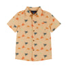 Boys Toddler Short Sleeve Orange Turtle Button-down Shirt