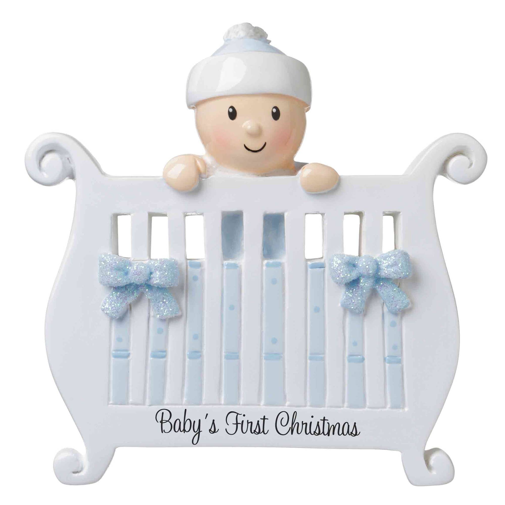 Baby in Crib Personalized Christmas Ornament