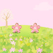 Pink Fancy Flower Cutie Children's Stud Earrings
