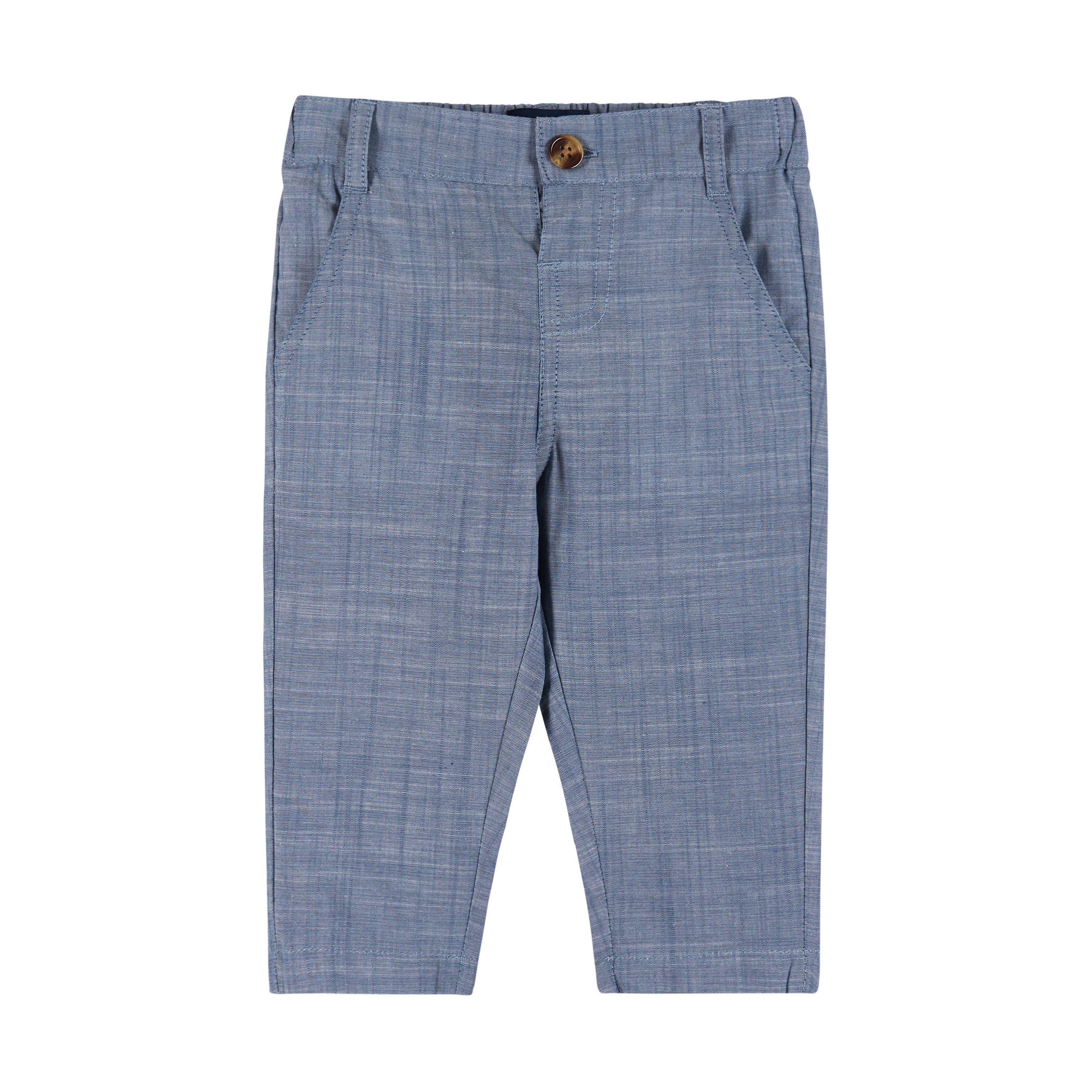 Boys Baby Plaid Buttondown & Pants Set