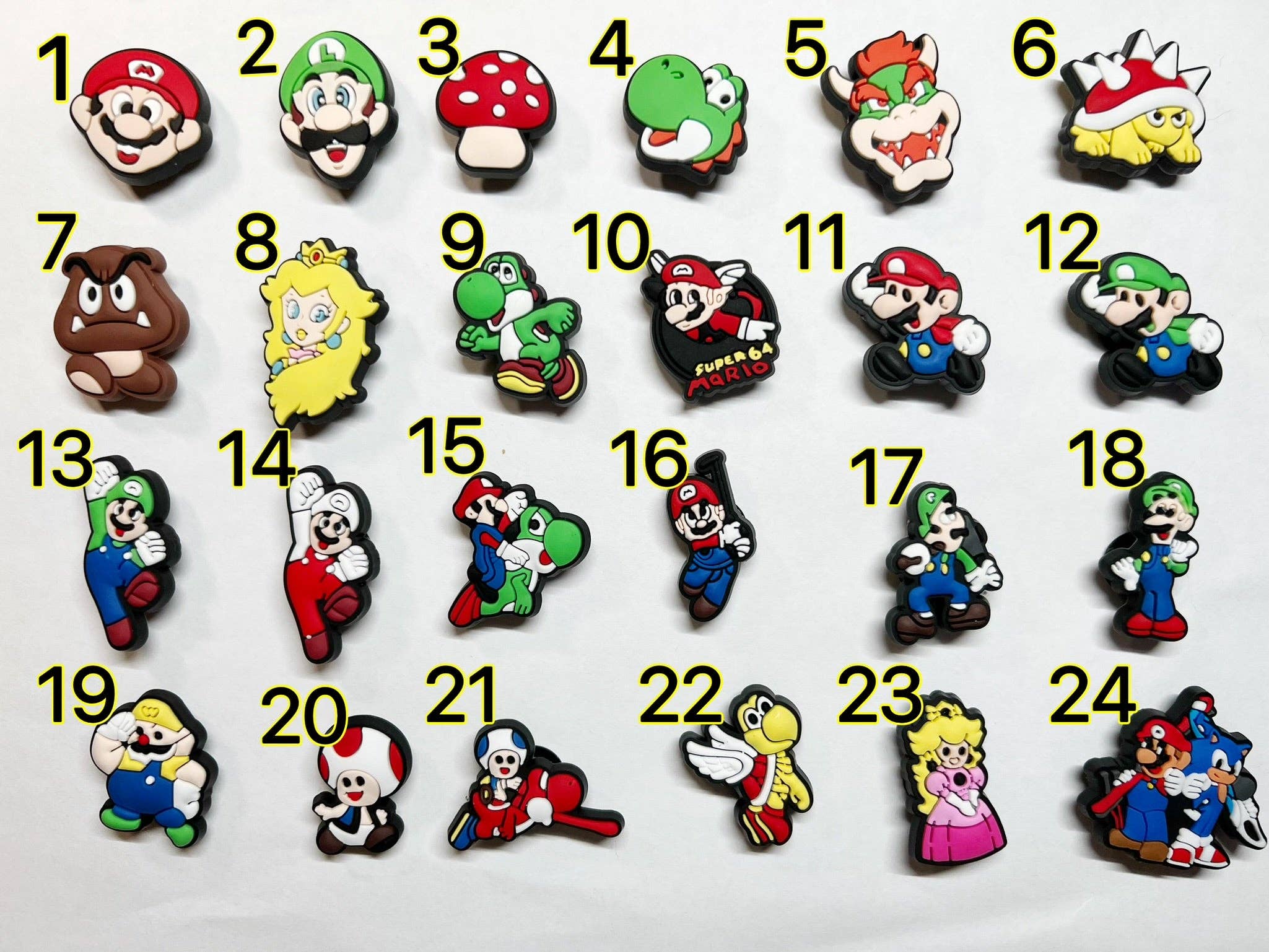 Cartoon Super Mario Shoe Charms