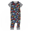 Neon Street Racers Bamboo Romper with Side Zipper