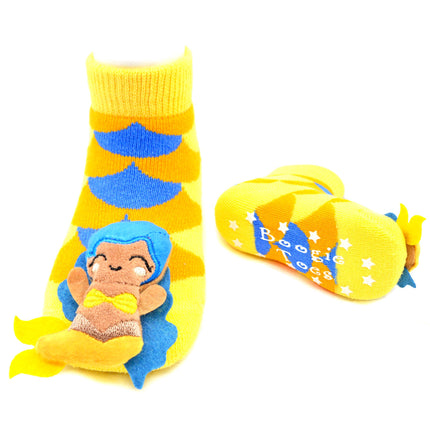 Yellow Mermaid Baby Rattle Socks