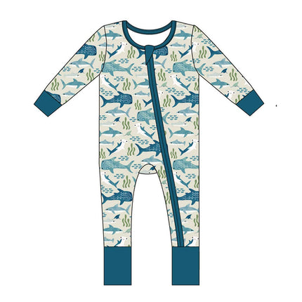 Shark Friends Ocean Bamboo Convertible Baby Pajamas