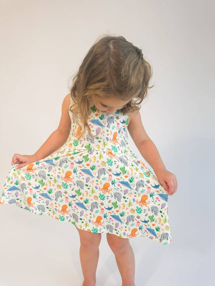 Ocean Friends Bamboo Sleeveless Pocket Dress
