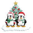 Winter Penguin Family Personalized Christmas Ornament