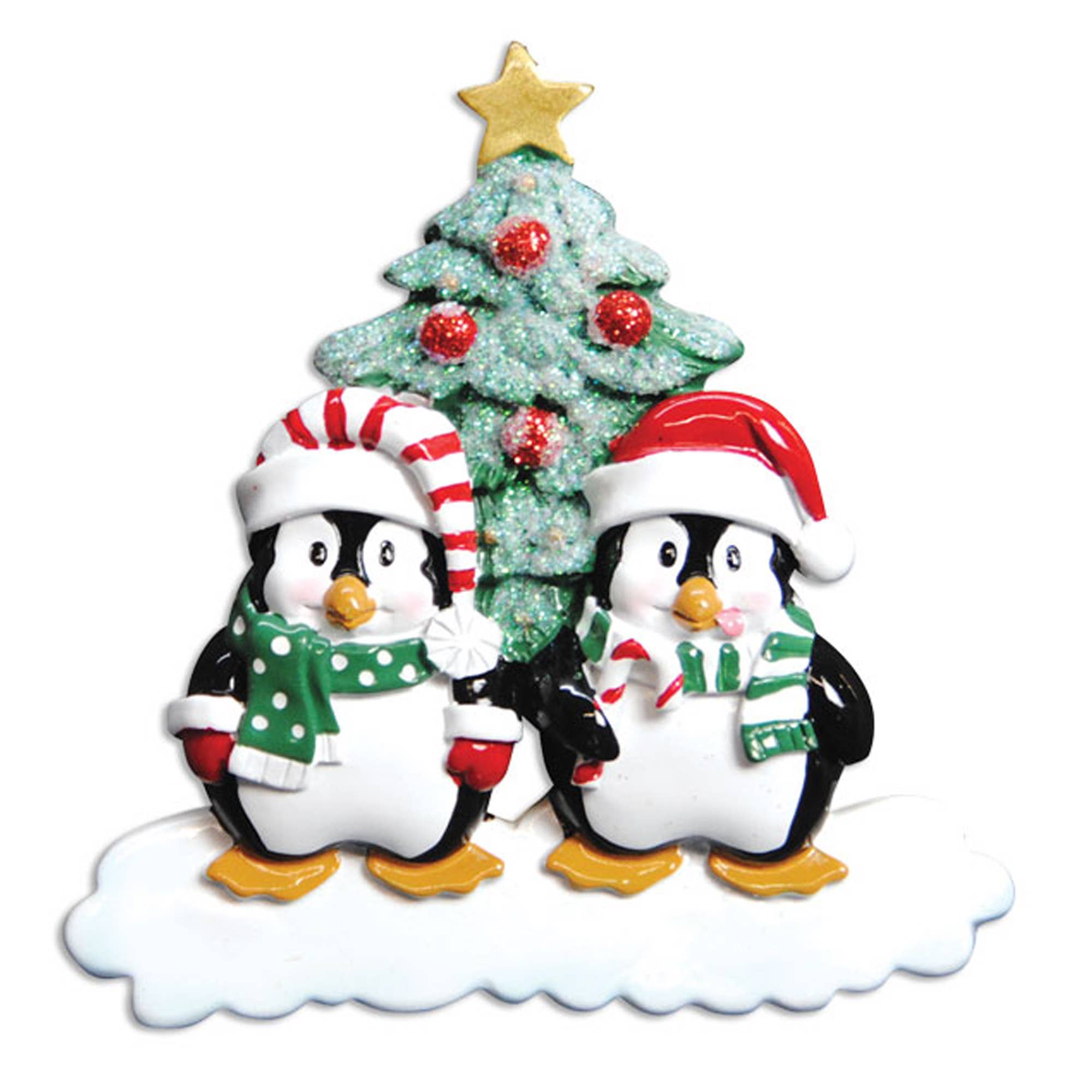 Winter Penguin Family Personalized Christmas Ornament