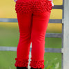 Girls Red Ruffled Butt Leggings