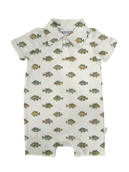 Lake Fish Bamboo SS Polo Romper