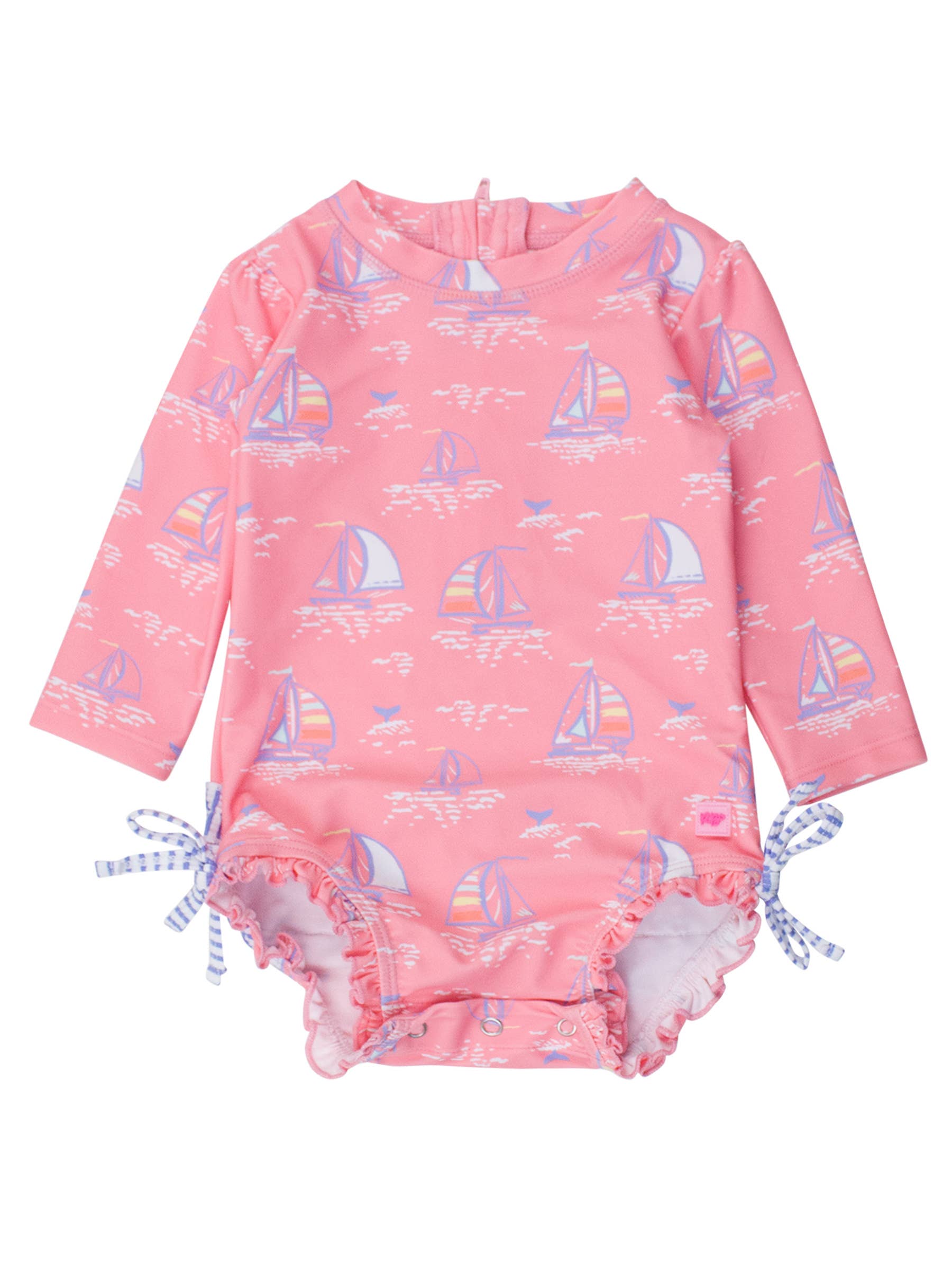 Pink Seas the Day Long Sleeve One Piece Rash Guard