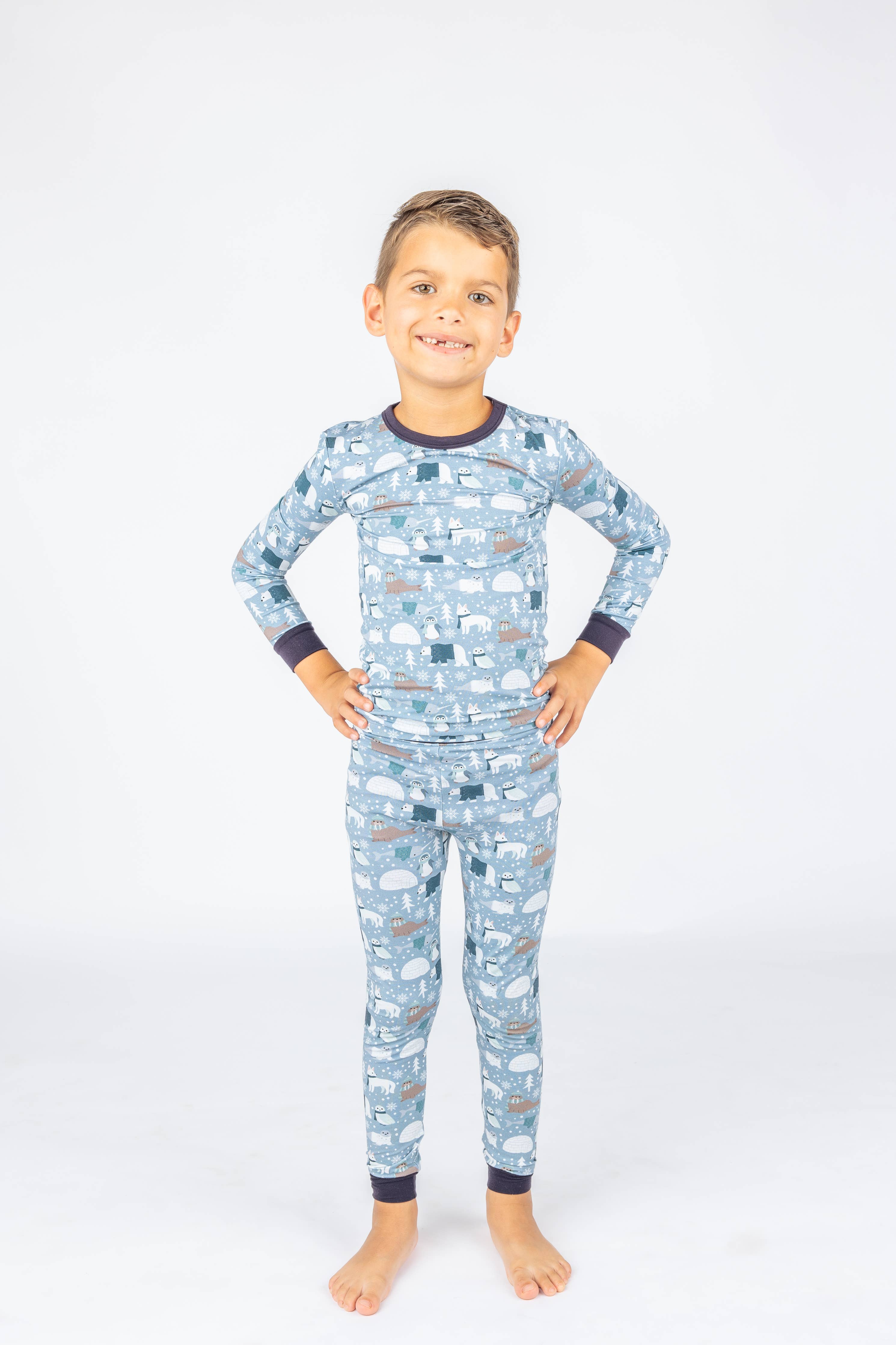 Polar Pals Winter Bamboo Kids Pajamas Toddler Sleep Set