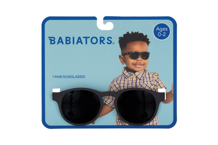 Jet Black Keyhole Kids Sunglasses on Peggable Hangtag