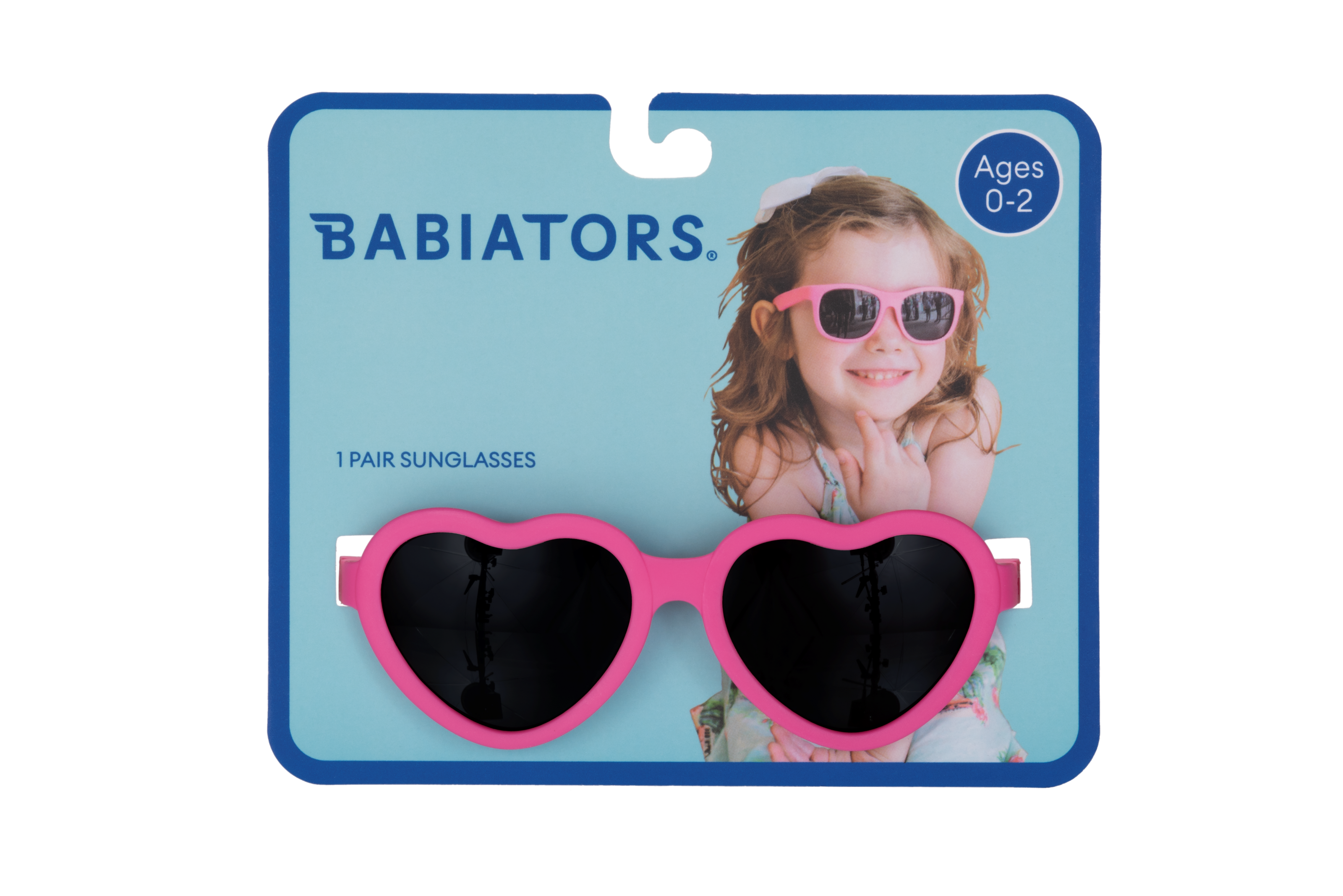 Hot Pink Heart  Kids Sunglasses on Peggable Hangtag