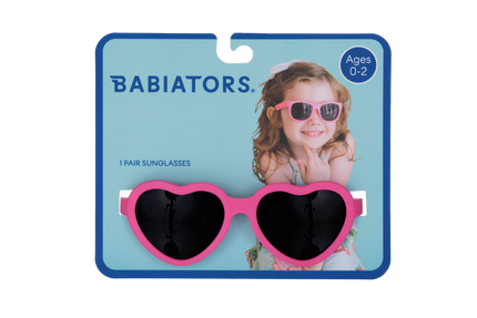 Hot Pink Heart  Kids Sunglasses on Peggable Hangtag