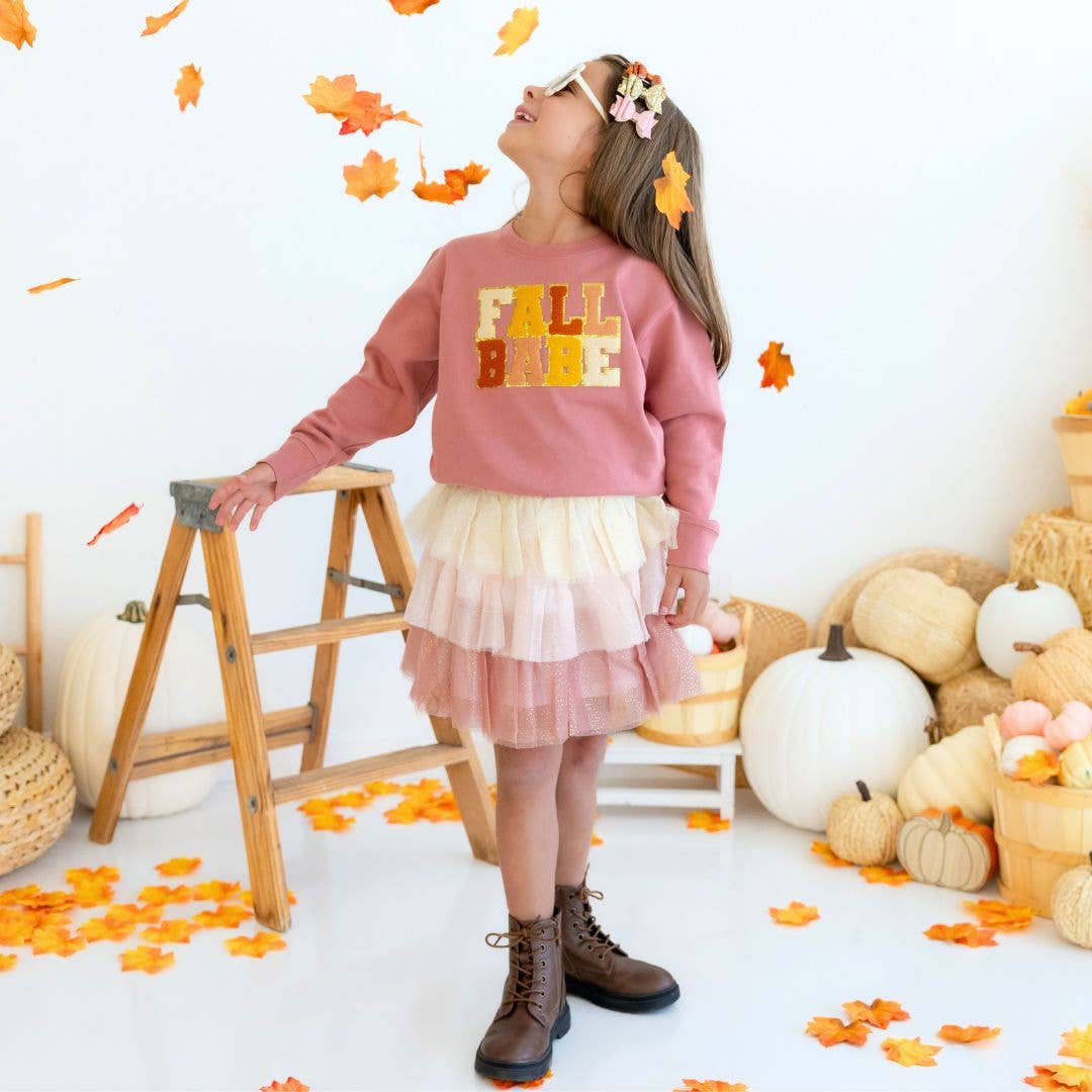 Fall Babe Patch Sweatshirt - Kids Fall Sweatshirt - Autumn