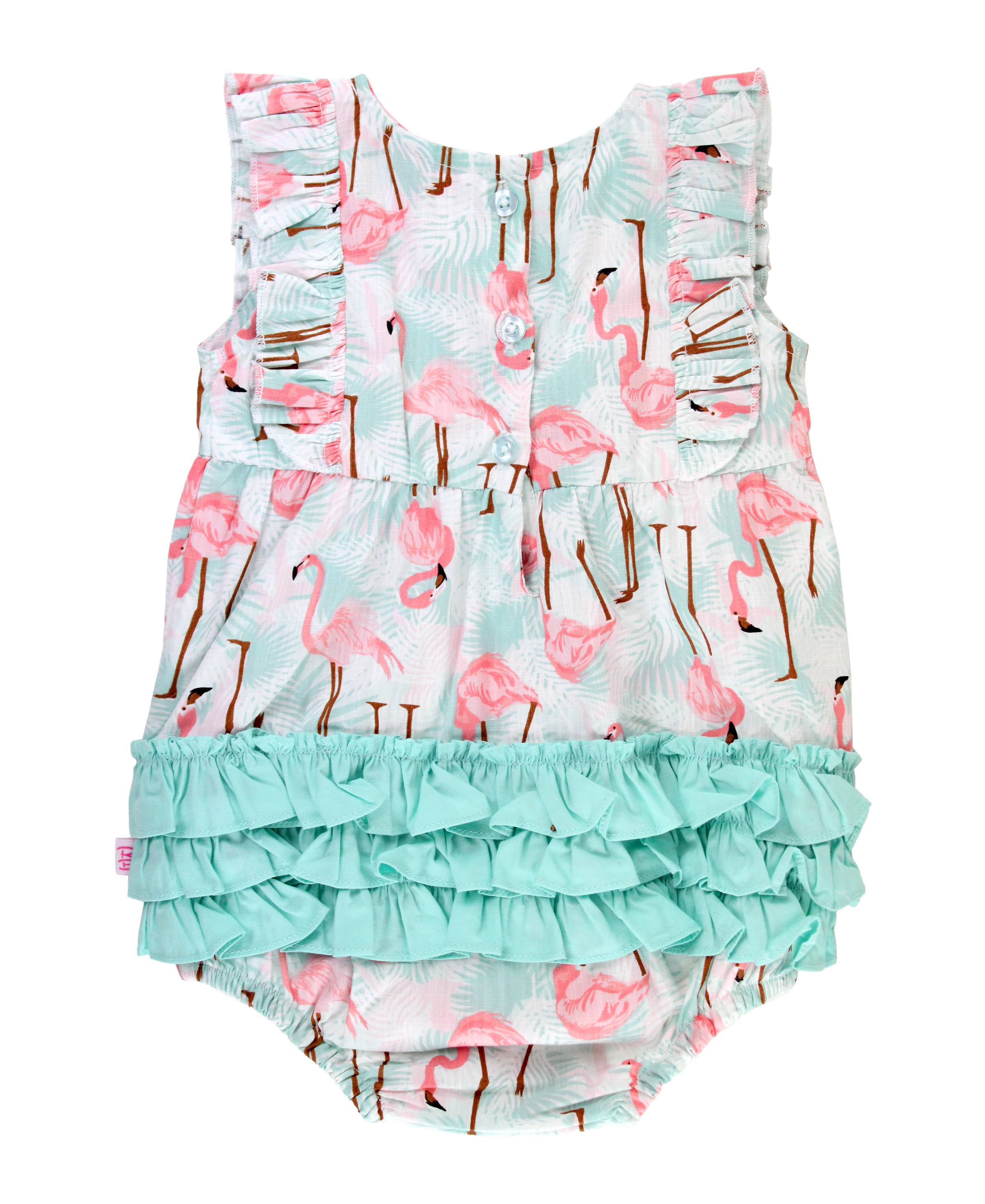 Vibrant Flamingo Classic Ruffle Romper