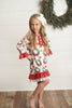 Kids Vintage Christmas Wreath & Lace Lounge Play Gown