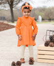 Oatmeal Rib Knit Footless Ruffled Tights