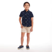 Kids Seersucker Short Sleeve Buttondown Set | Navy Limes