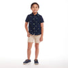 Kids Seersucker Short Sleeve Buttondown Set | Navy Limes