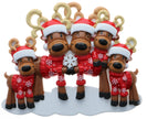 Festive Reindeer Family Personalized Christmas Ornament