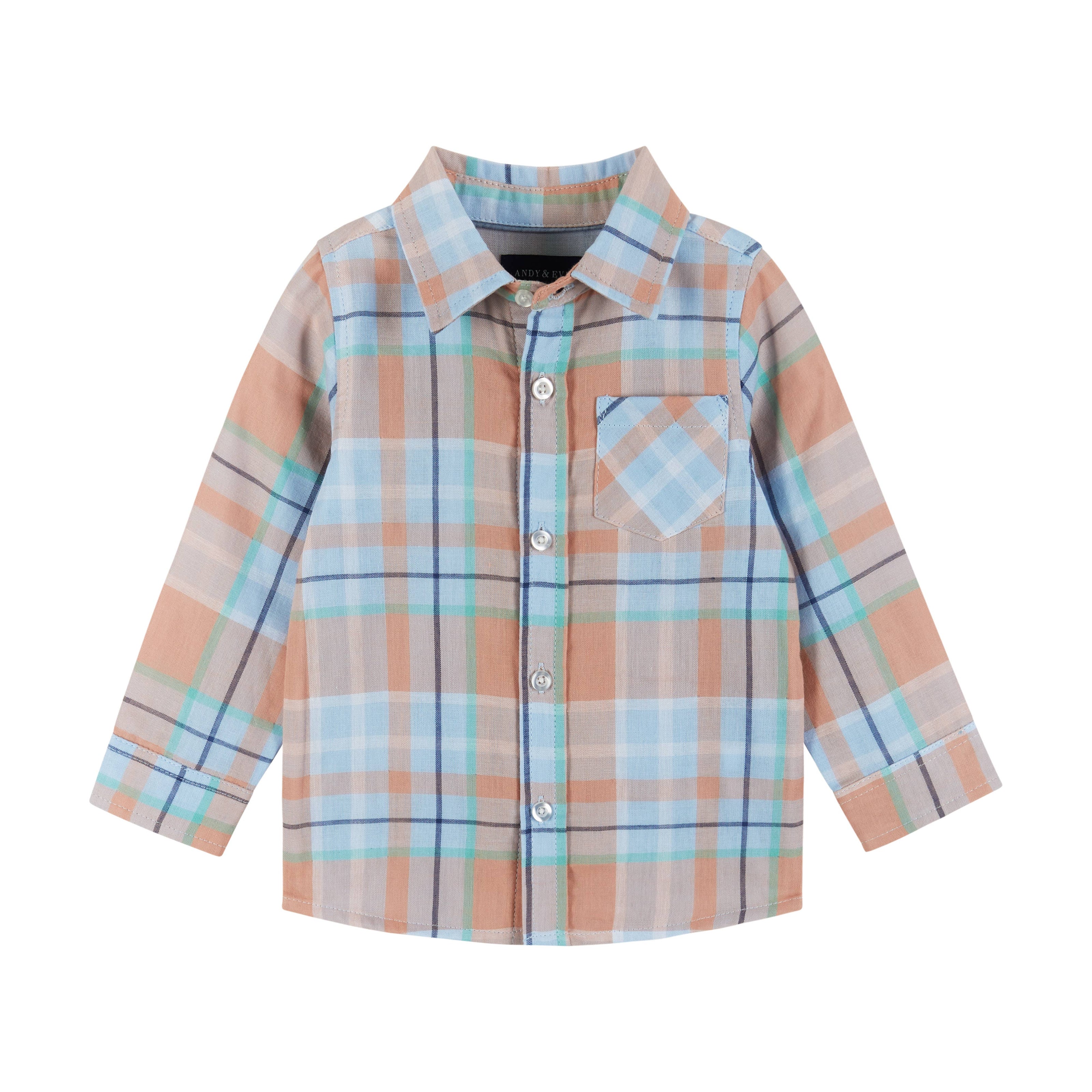 Boys Baby Plaid Buttondown & Pants Set