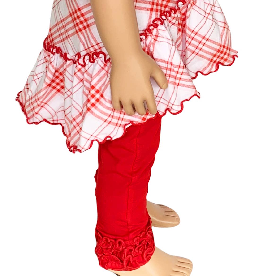 Girls Red Ruffled Butt Leggings