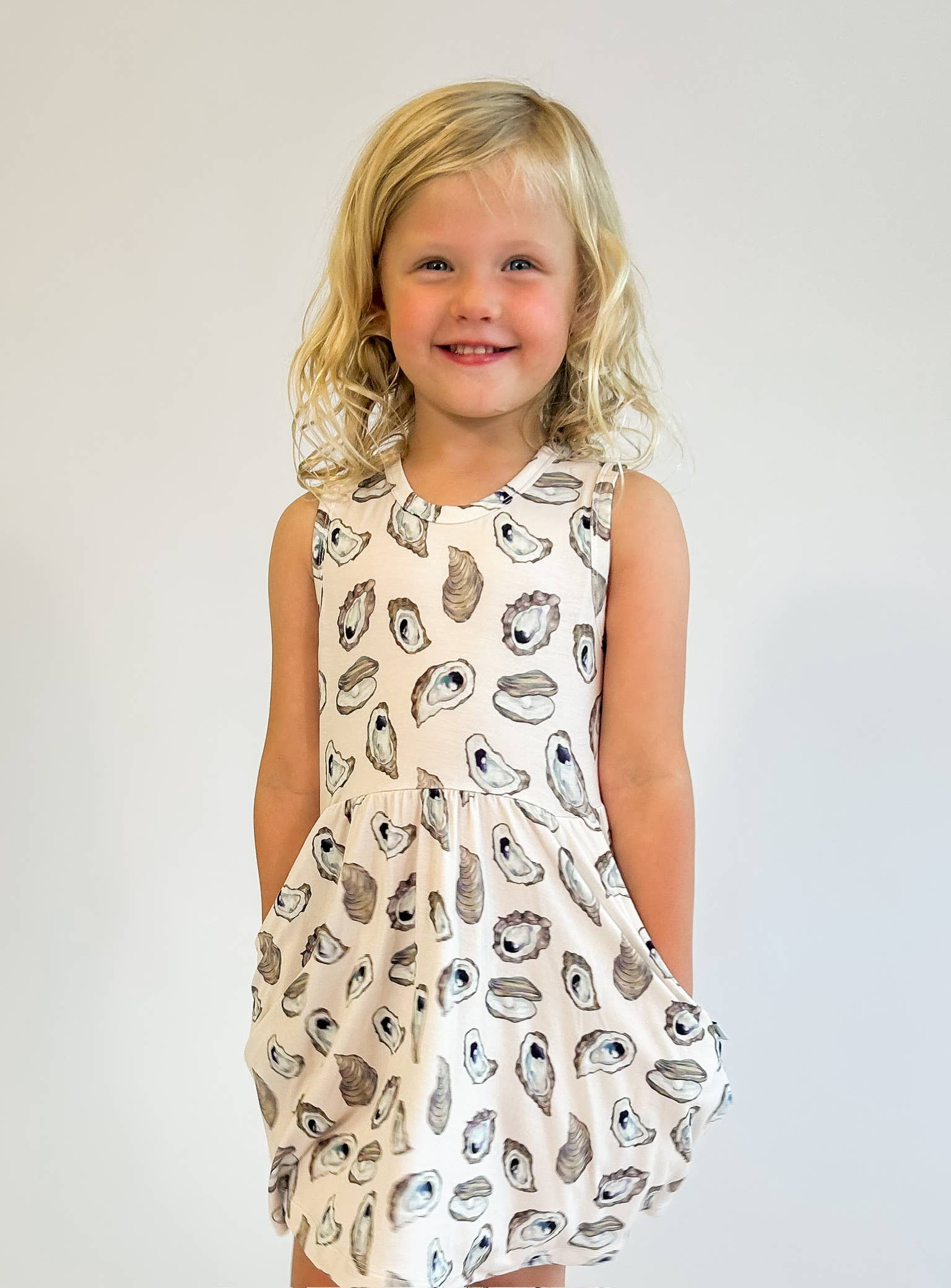 Oysters Bamboo Sleeveless Pocket Dress