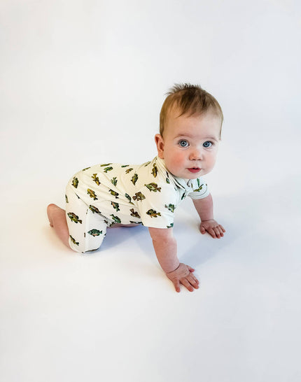 Lake Fish Bamboo SS Polo Romper