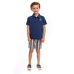 Boys Toddler Navy Pineapple Playful Pocket Polo Shirt