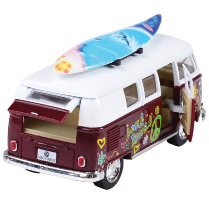 Die Cast Car VW Classic Bus with Surfboard