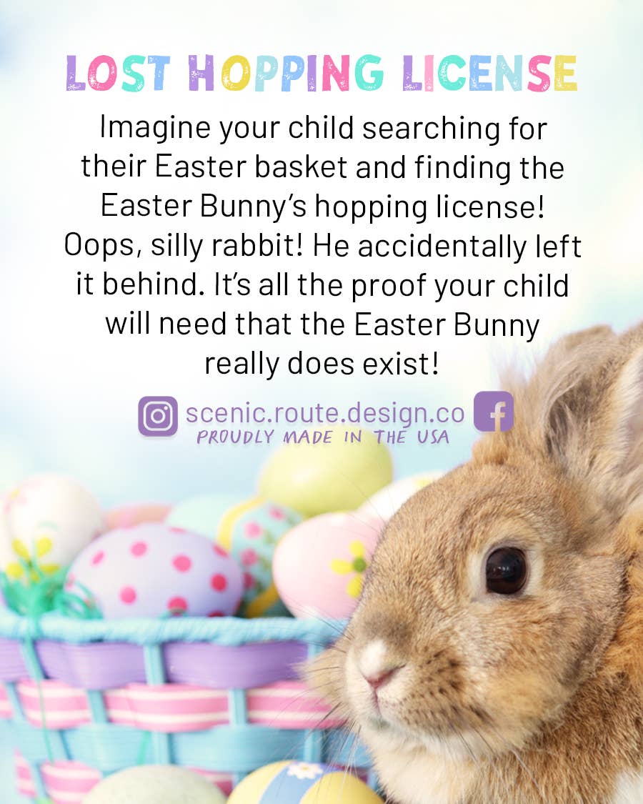Easter Bunny Lost Hopping License/Unpackaged