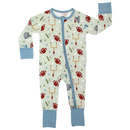 Football Game Day Sports Boys Bamboo Convertible Baby Pajamas