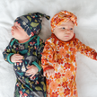 Night Forest Bamboo Gown and Hat Newborn Baby Gift Set