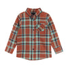 Boys Baby Rust Plaid Two-Faced Buttondown Set