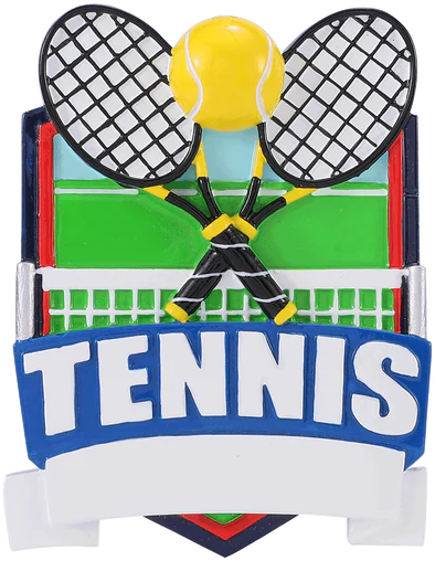 Tennis Shield Personalized Christmas Ornament