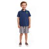 Boys Toddler Navy Pineapple Playful Pocket Polo Shirt