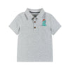 Boys Toddler Gray Dino Playful Pocket Polo Shirt