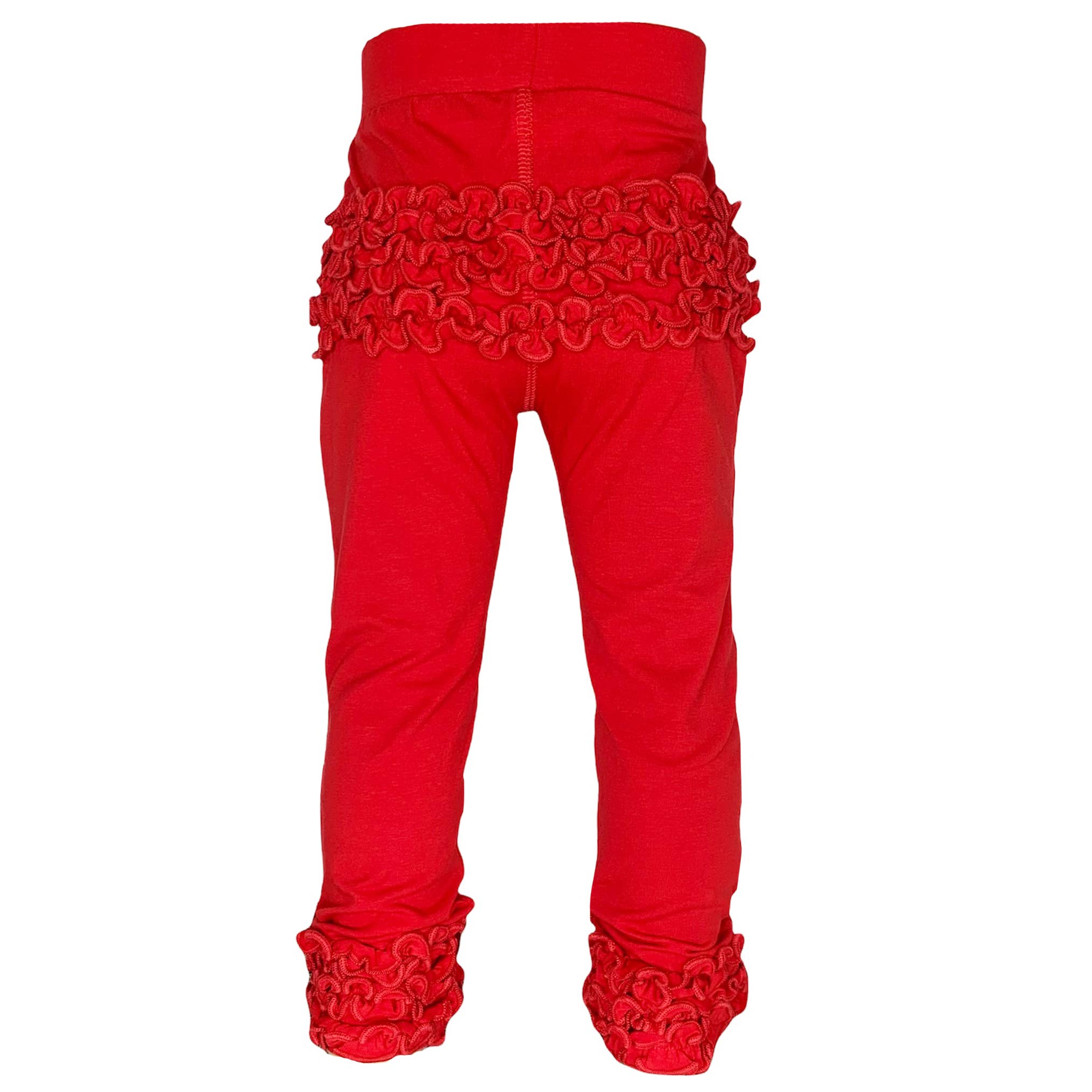 Girls Red Ruffled Butt Leggings