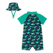 Dino Print Swim Romper and Hat