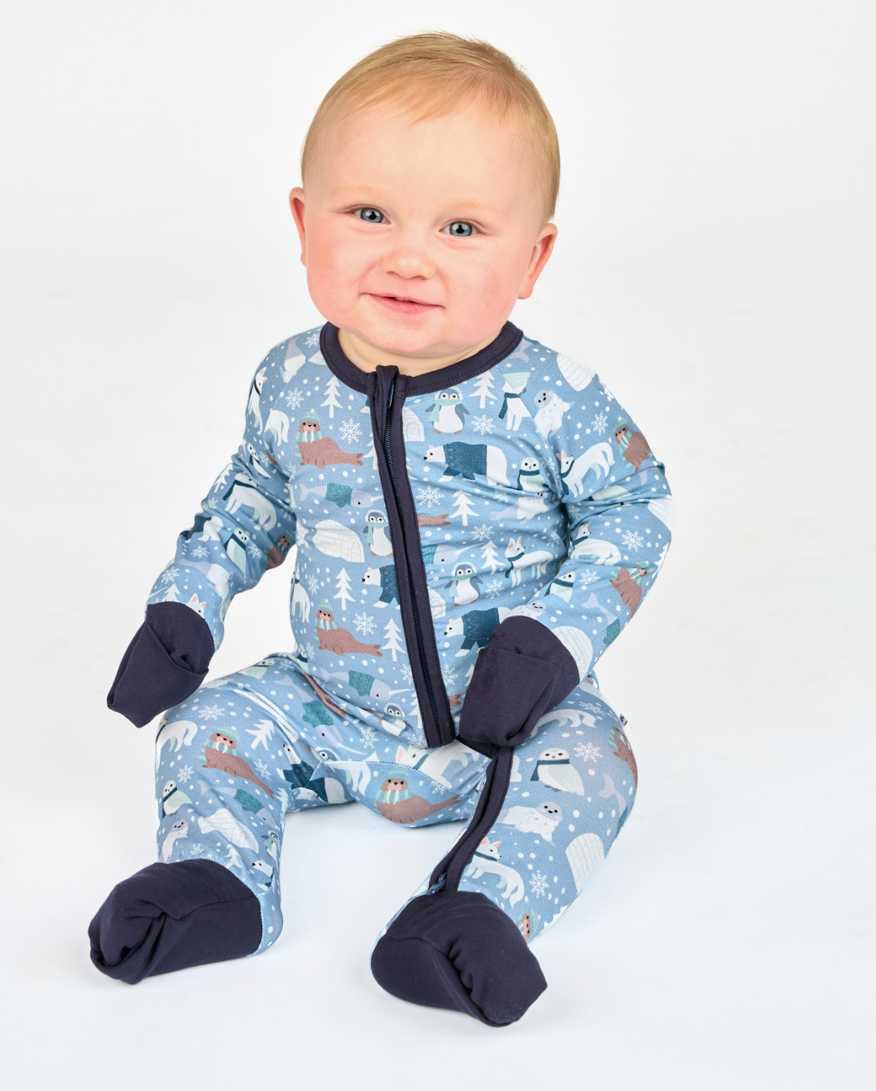 Polar Pals Winter Bamboo Convertible Baby Pajamas Sleepwear