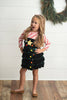 Kids Candy Cane & Velvet Christmas Tree Holiday Dress Set