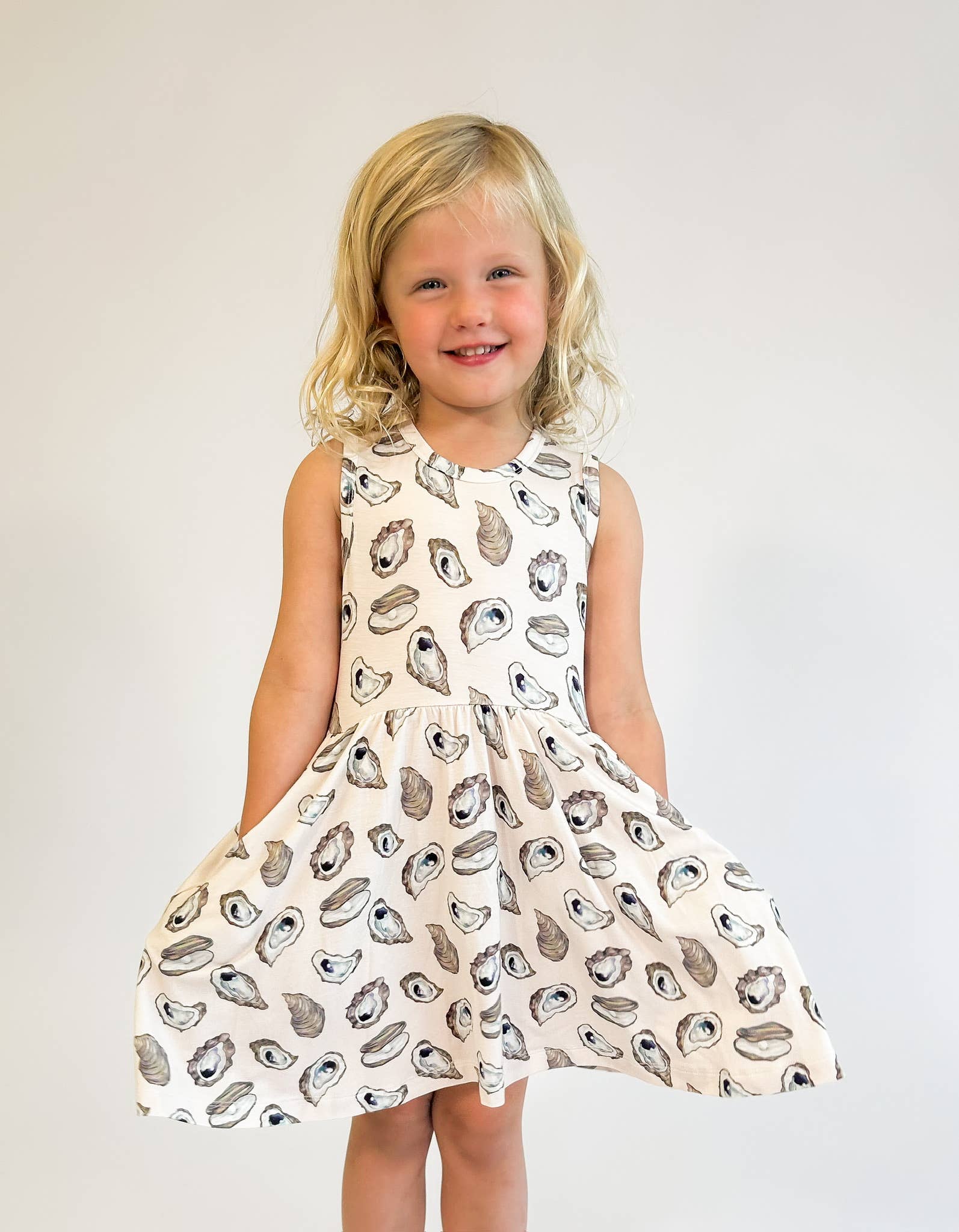 Oysters Bamboo Sleeveless Pocket Dress