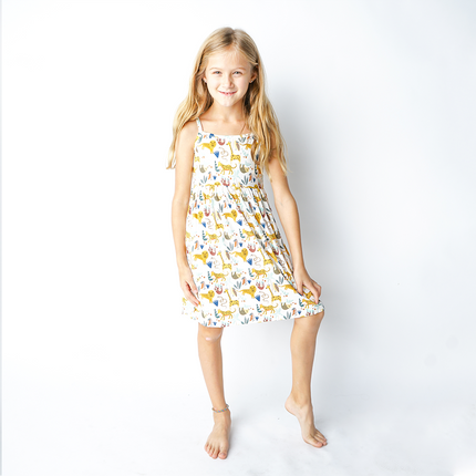 Jungle Friends Viscose Bamboo Twirl Sundress Baby Girl Dress