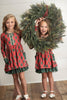 Kids Red Green Plaid Ruffle Button Holiday Christmas Dress