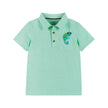 Boys Aqua Chameleon Polo Shirt and Grey Shorts Set